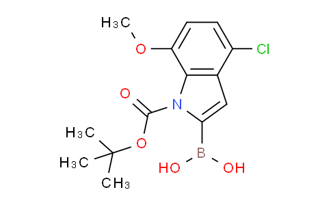 CAS No. 1203844-60-3, (1-(tert-Butoxycarbonyl)-4-chloro-7-methoxy-1H-indol-2-yl)boronic acid