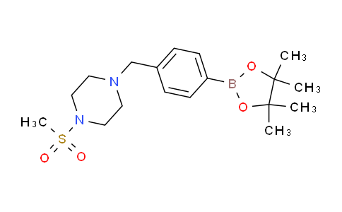 CAS No. 1206641-59-9, 1-Methanesulfonyl-4-{[4-(tetramethyl-1,3,2-dioxaborolan-2-yl)phenyl]methyl}piperazine