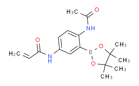 CAS No. 1218791-33-3, N-(4-Acetamido-3-(4,4,5,5-tetramethyl-1,3,2-dioxaborolan-2-yl)phenyl)acrylamide