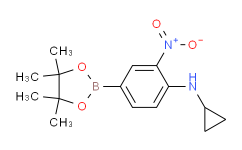CAS No. 1218791-36-6, N-Cyclopropyl-2-nitro-4-(4,4,5,5-tetramethyl-1,3,2-dioxaborolan-2-yl)aniline