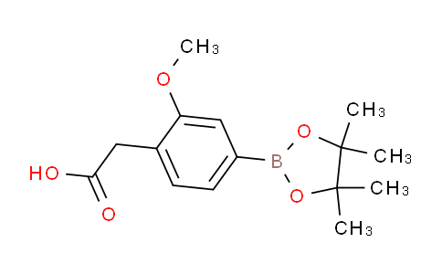 CAS No. 1246766-09-5, 2-(2-Methoxy-4-(4,4,5,5-tetramethyl-1,3,2-dioxaborolan-2-yl)phenyl)acetic acid