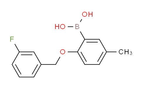 CAS No. 1256355-82-4, 2-(3-Fluorophenylmethoxy)-5-methylphenylboronic acid