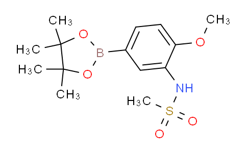 CAS No. 1256360-27-6, N-(2-Methoxy-5-(4,4,5,5-tetramethyl-1,3,2-dioxaborolan-2-yl)phenyl)methanesulfonamide