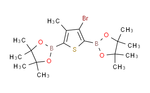 CAS No. 1256360-34-5, 2,2'-(3-Bromo-4-methylthiophene-2,5-diyl)bis(4,4,5,5-tetramethyl-1,3,2-dioxaborolane)