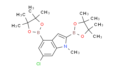 CAS No. 1256360-39-0, 6-Chloro-1-methyl-2,4-bis(4,4,5,5-tetramethyl-1,3,2-dioxaborolan-2-yl)-1H-indole