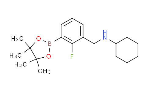 CAS No. 1256360-45-8, N-(2-Fluoro-3-(4,4,5,5-tetramethyl-1,3,2-dioxaborolan-2-yl)benzyl)cyclohexanamine