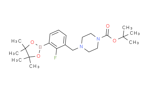 CAS No. 1256360-53-8, tert-Butyl 4-(2-fluoro-3-(4,4,5,5-tetramethyl-1,3,2-dioxaborolan-2-yl)benzyl)piperazine-1-carboxylate