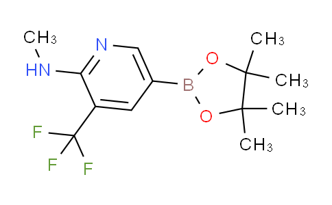 CAS No. 1257431-67-6, N-Methyl-5-(4,4,5,5-tetramethyl-1,3,2-dioxaborolan-2-yl)-3-(trifluoromethyl)pyridin-2-amine