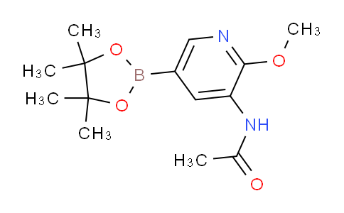 CAS No. 1257553-92-6, N-(2-Methoxy-5-(4,4,5,5-tetramethyl-1,3,2-dioxaborolan-2-yl)pyridin-3-yl)acetamide