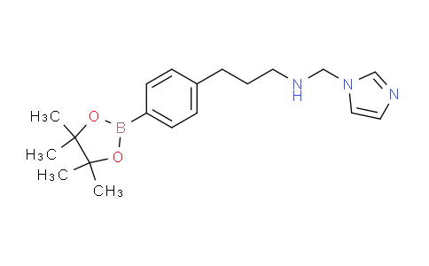 CAS No. 1257648-78-4, N-((1H-Imidazol-1-yl)methyl)-3-(4-(4,4,5,5-tetramethyl-1,3,2-dioxaborolan-2-yl)phenyl)propan-1-amine