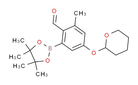 CAS No. 1265359-19-0, 2-Methyl-4-((tetrahydro-2H-pyran-2-yl)oxy)-6-(4,4,5,5-tetramethyl-1,3,2-dioxaborolan-2-yl)benzaldehyde