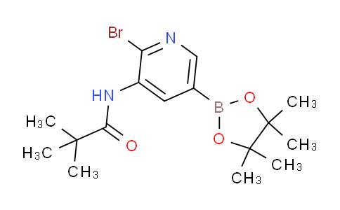 CAS No. 1309980-68-4, N-(2-Bromo-5-(4,4,5,5-tetramethyl-1,3,2-dioxaborolan-2-yl)pyridin-3-yl)pivalamide