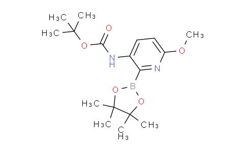 CAS No. 1310383-08-4, tert-Butyl (6-methoxy-2-(4,4,5,5-tetramethyl-1,3,2-dioxaborolan-2-yl)pyridin-3-yl)carbamate