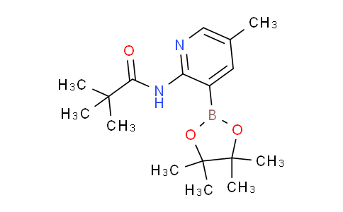 CAS No. 1310383-24-4, N-(5-Methyl-3-(4,4,5,5-tetramethyl-1,3,2-dioxaborolan-2-yl)pyridin-2-yl)pivalamide