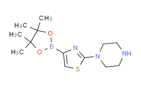 CAS No. 1310383-68-6, 2-(Piperazin-1-yl)-4-(4,4,5,5-tetramethyl-1,3,2-dioxaborolan-2-yl)thiazole