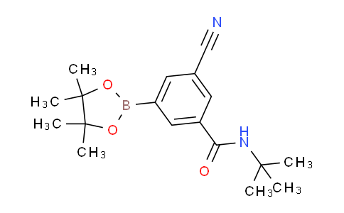 CAS No. 1333319-51-9, N-(tert-Butyl)-3-cyano-5-(4,4,5,5-tetramethyl-1,3,2-dioxaborolan-2-yl)benzamide
