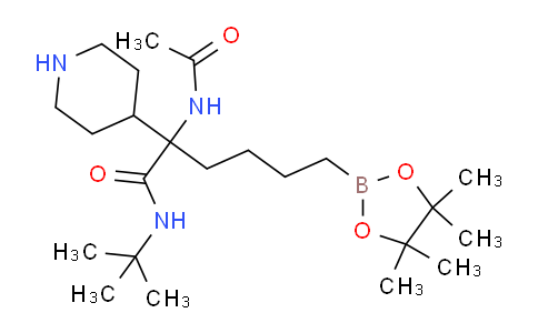 CAS No. 1345673-94-0, 2-Acetamido-N-(tert-butyl)-2-(piperidin-4-yl)-6-(4,4,5,5-tetramethyl-1,3,2-dioxaborolan-2-yl)hexanamide
