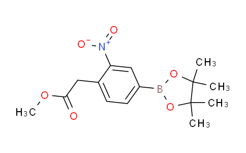 CAS No. 1352413-08-1, Methyl 2-(2-nitro-4-(4,4,5,5-tetramethyl-1,3,2-dioxaborolan-2-yl)phenyl)acetate
