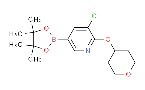 CAS No. 1355066-49-7, 3-Chloro-2-((tetrahydro-2H-pyran-4-yl)oxy)-5-(4,4,5,5-tetramethyl-1,3,2-dioxaborolan-2-yl)pyridine