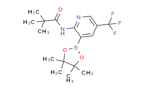 CAS No. 1357387-24-6, N-(3-(4,4,5,5-Tetramethyl-1,3,2-dioxaborolan-2-yl)-5-(trifluoromethyl)pyridin-2-yl)pivalamide