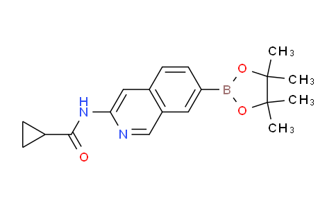 CAS No. 1382848-03-4, N-(7-(4,4,5,5-Tetramethyl-1,3,2-dioxaborolan-2-yl)isoquinolin-3-yl)cyclopropanecarboxamide