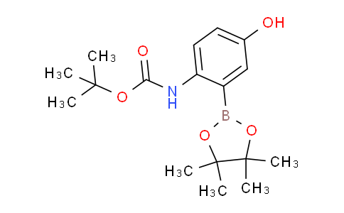 CAS No. 1384312-65-5, tert-Butyl (4-hydroxy-2-(4,4,5,5-tetramethyl-1,3,2-dioxaborolan-2-yl)phenyl)carbamate