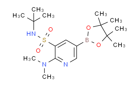 CAS No. 1416336-57-6, N-(tert-Butyl)-2-(dimethylamino)-5-(4,4,5,5-tetramethyl-1,3,2-dioxaborolan-2-yl)pyridine-3-sulfonamide