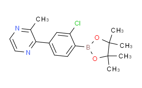 CAS No. 1432909-94-8, 2-(3-Chloro-4-(4,4,5,5-tetramethyl-1,3,2-dioxaborolan-2-yl)phenyl)-3-methylpyrazine