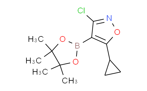 CAS No. 1446443-32-8, 3-Chloro-5-cyclopropyl-4-(4,4,5,5-tetramethyl-1,3,2-dioxaborolan-2-yl)isoxazole