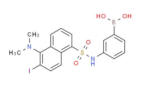 CAS No. 147353-58-0, (3-(5-(Dimethylamino)-6-iodonaphthalene-1-sulfonamido)phenyl)boronic acid