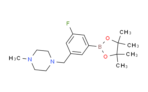 CAS No. 1481628-26-5, 1-(3-Fluoro-5-(4,4,5,5-tetramethyl-1,3,2-dioxaborolan-2-yl)benzyl)-4-methylpiperazine