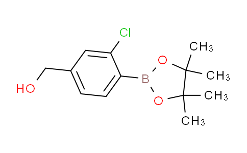 CAS No. 1485110-17-5, (3-Chloro-4-(4,4,5,5-tetramethyl-1,3,2-dioxaborolan-2-yl)phenyl)methanol