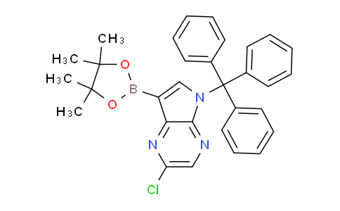 CAS No. 1509941-38-1, 2-Chloro-7-(4,4,5,5-tetramethyl-1,3,2-dioxaborolan-2-yl)-5-trityl-5H-pyrrolo[2,3-b]pyrazine