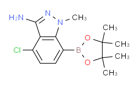 CAS No. 1626335-84-9, 4-Chloro-1-methyl-7-(4,4,5,5-tetramethyl-1,3,2-dioxaborolan-2-yl)-1H-indazol-3-amine