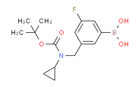 CAS No. 1704063-72-8, (3-(((tert-butoxycarbonyl)(cyclopropyl)amino)methyl)-5-fluorophenyl)boronic acid