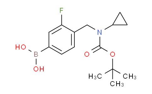 CAS No. 1704064-03-8, (4-(((tert-butoxycarbonyl)(cyclopropyl)amino)methyl)-3-fluorophenyl)boronic acid