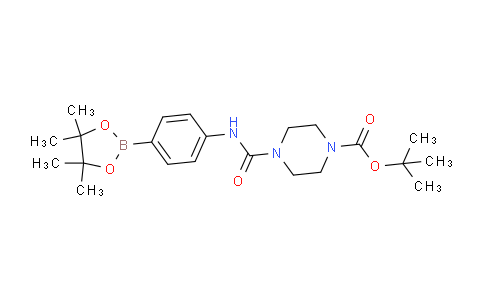 CAS No. 1704068-57-4, tert-butyl 4-((4-(4,4,5,5-tetramethyl-1,3,2-dioxaborolan-2-yl)phenyl)carbamoyl)piperazine-1-carboxylate