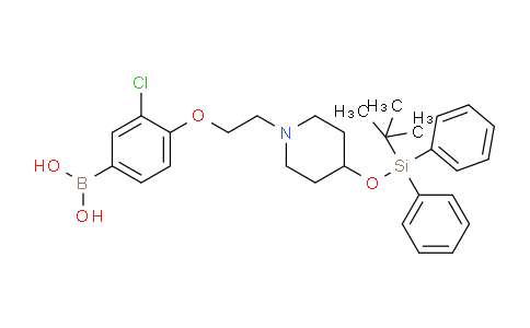 CAS No. 1704074-62-3, (4-(2-(4-((tert-Butyldiphenylsilyl)oxy)piperidin-1-yl)ethoxy)-3-chlorophenyl)boronic acid
