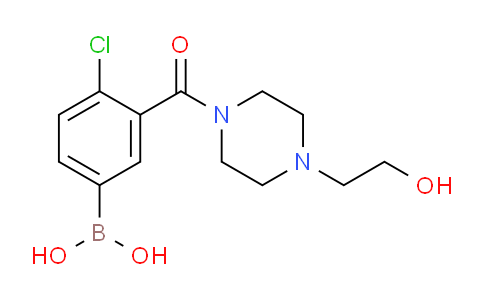 CAS No. 1704080-40-9, (4-chloro-3-(4-(2-hydroxyethyl)piperazine-1-carbonyl)phenyl)boronic acid