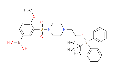 CAS No. 1704081-26-4, (3-((4-(2-((tert-Butyldiphenylsilyl)oxy)ethyl)piperazin-1-yl)sulfonyl)-4-methoxyphenyl)boronic acid
