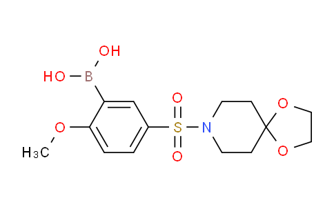 CAS No. 1704095-38-4, (5-(1,4-dioxa-8-azaspiro[4.5]decan-8-ylsulfonyl)-2-methoxyphenyl)boronic acid
