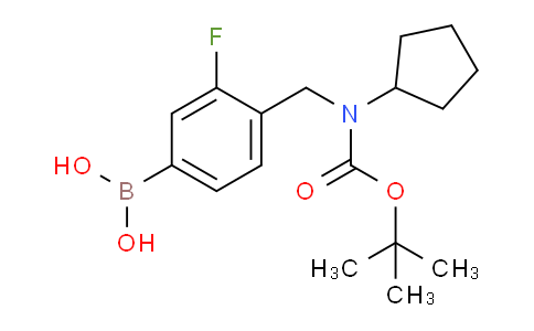 CAS No. 1704096-23-0, (4-(((tert-butoxycarbonyl)(cyclopentyl)amino)methyl)-3-fluorophenyl)boronic acid