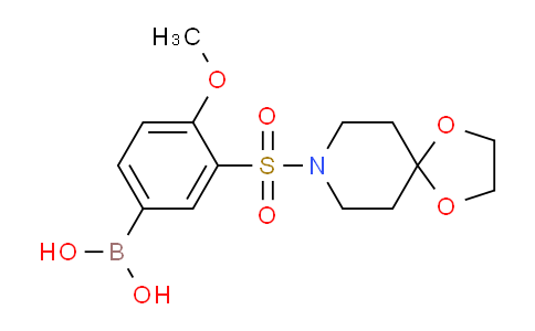 CAS No. 1704096-51-4, (3-(1,4-dioxa-8-azaspiro[4.5]decan-8-ylsulfonyl)-4-methoxyphenyl)boronic acid