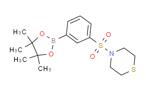 CAS No. 864754-37-0, 4-((3-(4,4,5,5-Tetramethyl-1,3,2-dioxaborolan-2-yl)phenyl)sulfonyl)thiomorpholine