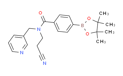 CAS No. 864759-44-4, N-(2-Cyanoethyl)-N-(pyridin-3-ylmethyl)-4-(4,4,5,5-tetramethyl-1,3,2-dioxaborolan-2-yl)benzamide