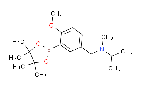 CAS No. 934586-45-5, N-(4-Methoxy-3-(4,4,5,5-tetramethyl-1,3,2-dioxaborolan-2-yl)benzyl)-N-methylpropan-2-amine