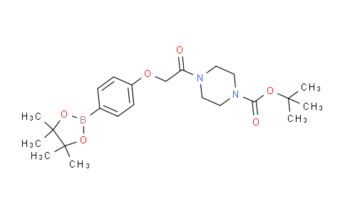CAS No. 1401697-54-8, tert-butyl 4-(2-(4-(4,4,5,5-tetramethyl-1,3,2-dioxaborolan-2-yl)phenoxy)acetyl)piperazine-1-carboxylate