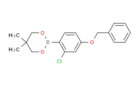 CAS No. 2096997-57-6, 2-(4-(benzyloxy)-2-chlorophenyl)-5,5-dimethyl-1,3,2-dioxaborinane