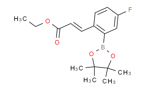 1198615-74-5 | (E)-Ethyl 3-(4-fluoro-2-(4,4,5,5-tetramethyl-1,3,2-dioxaborolan-2-yl)phenyl)acrylate