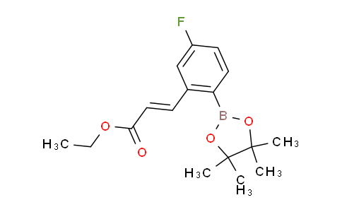 CAS No. 1198615-76-7, (E)-Ethyl 3-(5-fluoro-2-(4,4,5,5-tetramethyl-1,3,2-dioxaborolan-2-yl)phenyl)acrylate